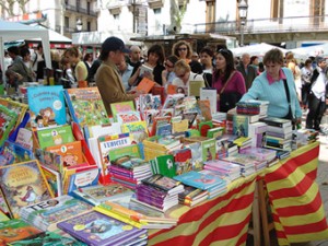 Stands de livres, La Diada de Sant Jordi, Barcelone 