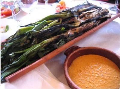 Calçots with romesco sauce