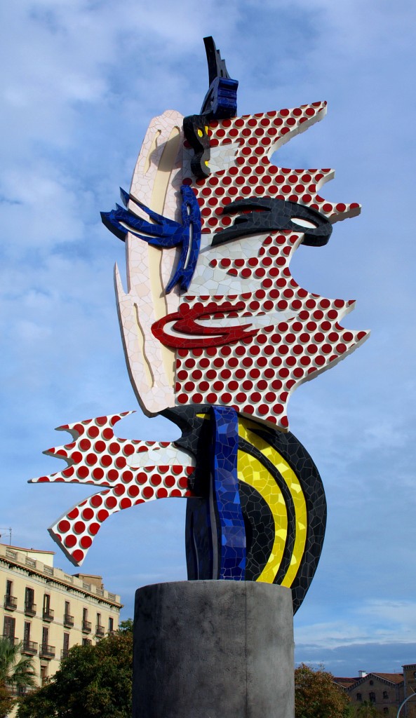Barcelona Face Lichtenstein Sculpture