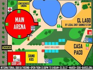 Internationaal Dub Gathering plattegrond Barcelona