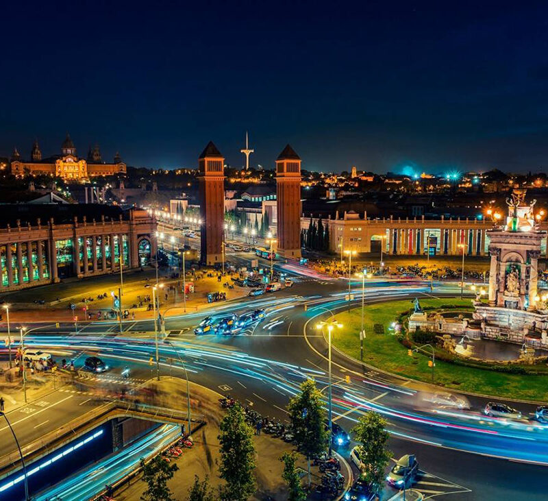 Een tour in de nacht door Barcelona
