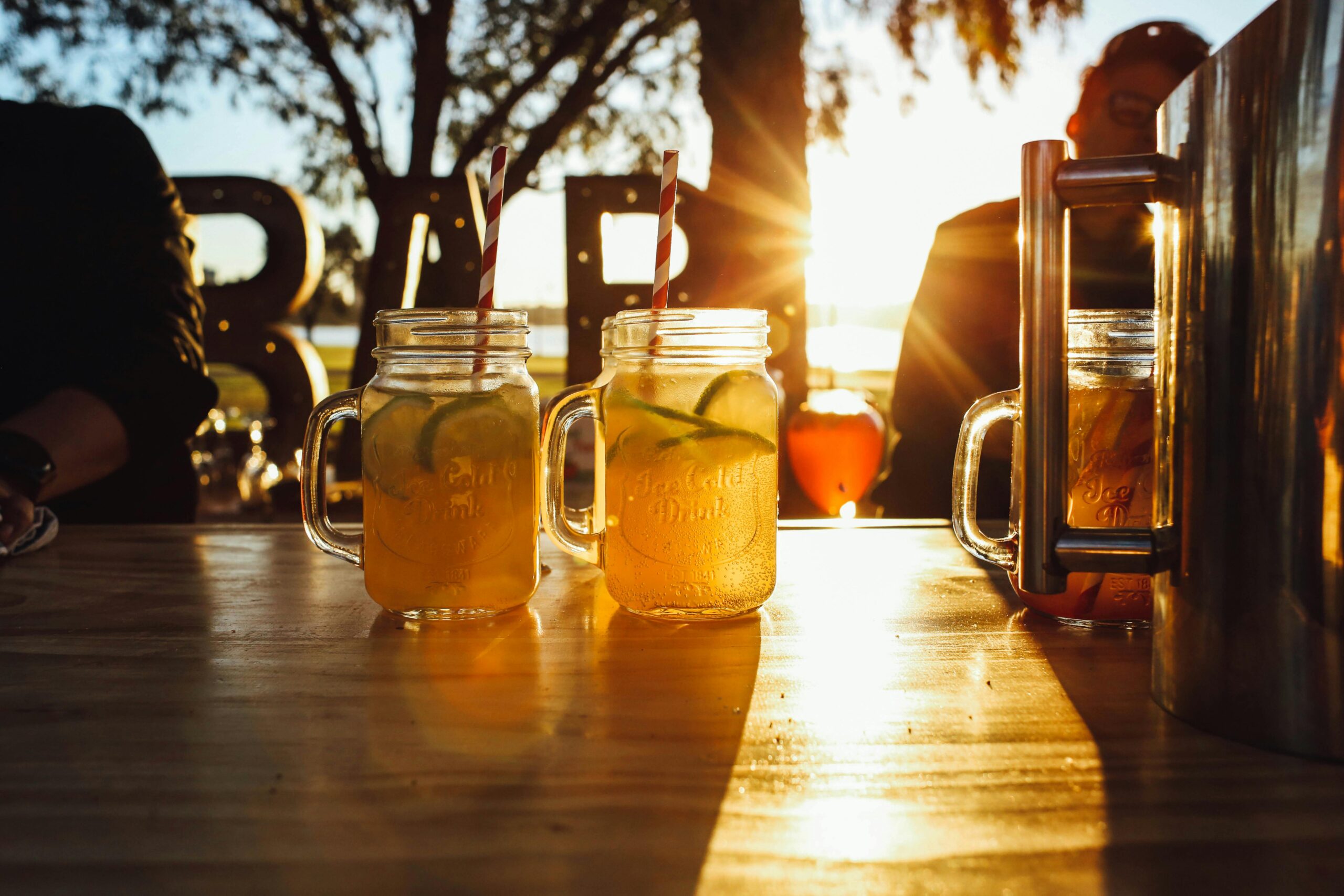 Free Glass jar of cold drink with citrus fruit Stock Photo