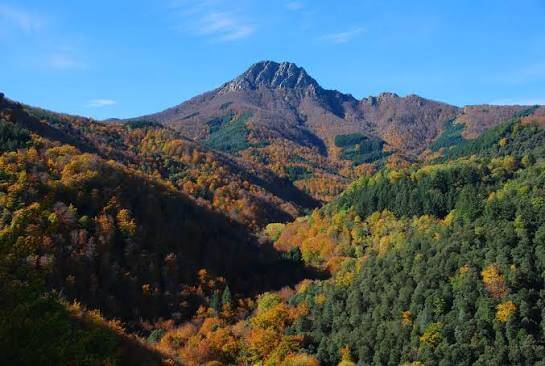 Montseny Natural park nature views and volcano.