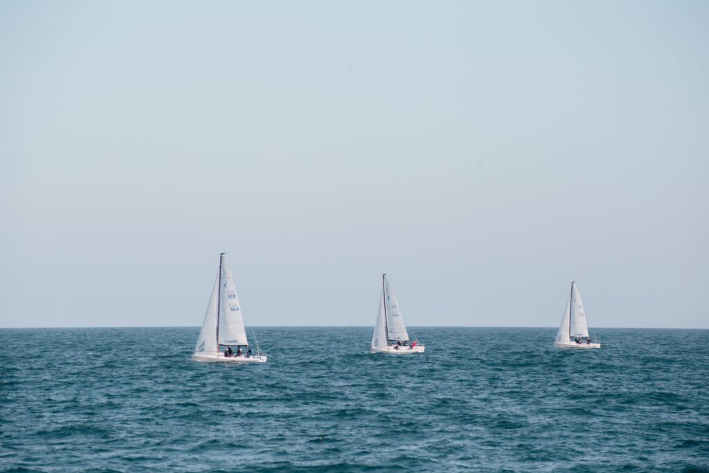 boat race off the coast of Barcelona 