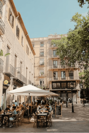 place dans un quartier de Barcelone