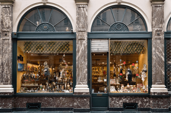 vitrine d’une boutique