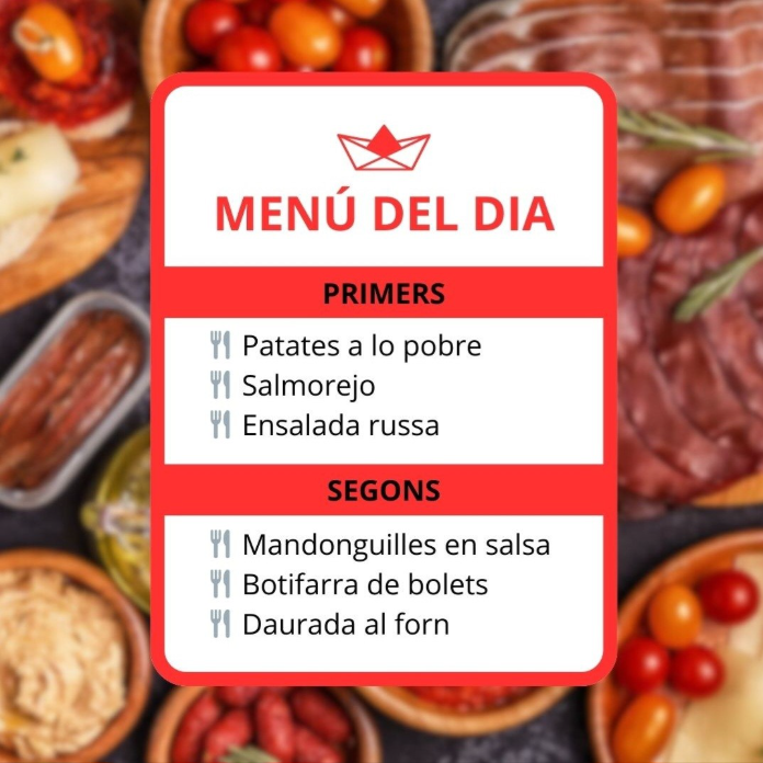 Traditional menú del día at Restaurant Transatlàntic in Barcelona, featuring classic Catalan and Spanish dishes.